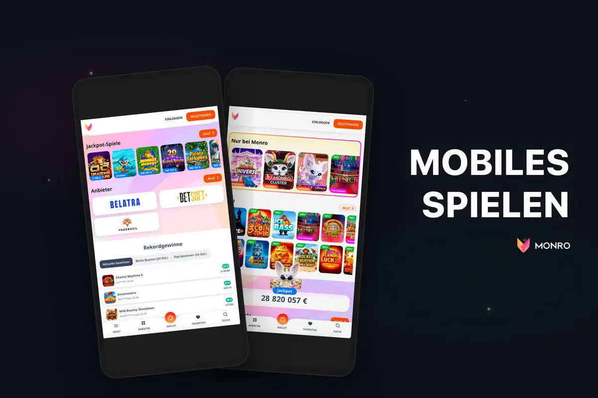 Monro Casino auf dem Smartphone